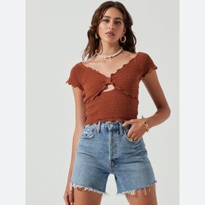 Astr Rust Knit Top